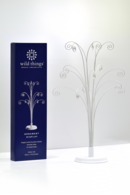 Static Display Fountain White with Wooden Base